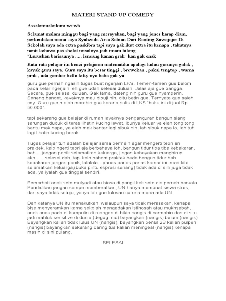 Materi Stand Up Pdf