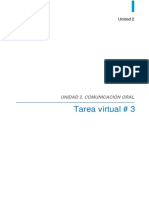 Tarea Virtual # 3: Unidad 2. Comunicación Oral