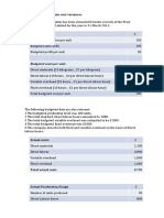 Calculation of The Main Cost Variances