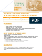 NCM 104 - Medical Surgical Nursing: Bachelor of Science in Nursing