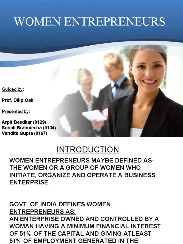 Women Entrepreneurs: Guided by | PDF | Entrepreneurship | Economies