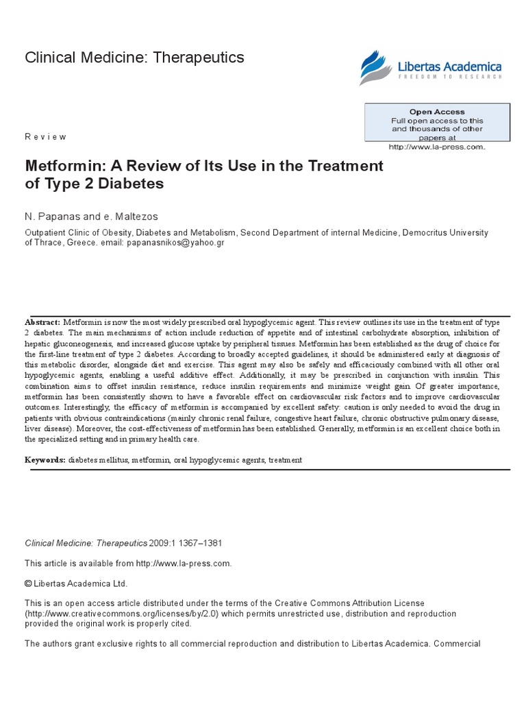 Metformin A Review of Its Use in The Treatment Typ-Dikonversi | PDF ...