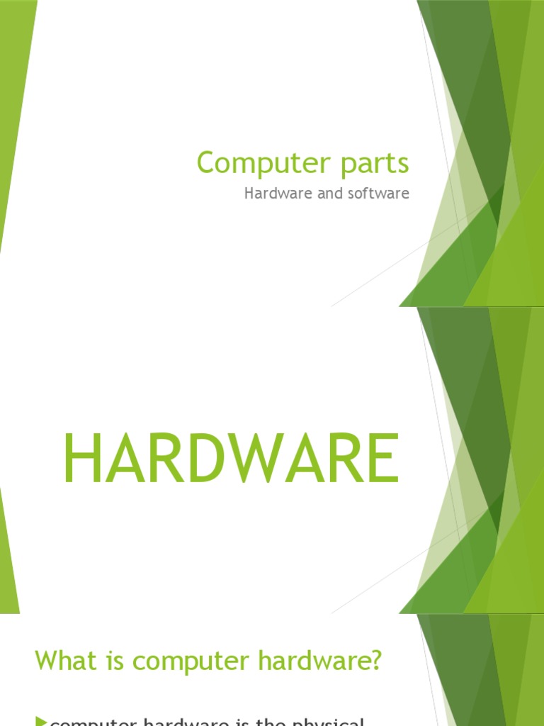 Computer Parts Hardware and Software PDF Computer Hardware