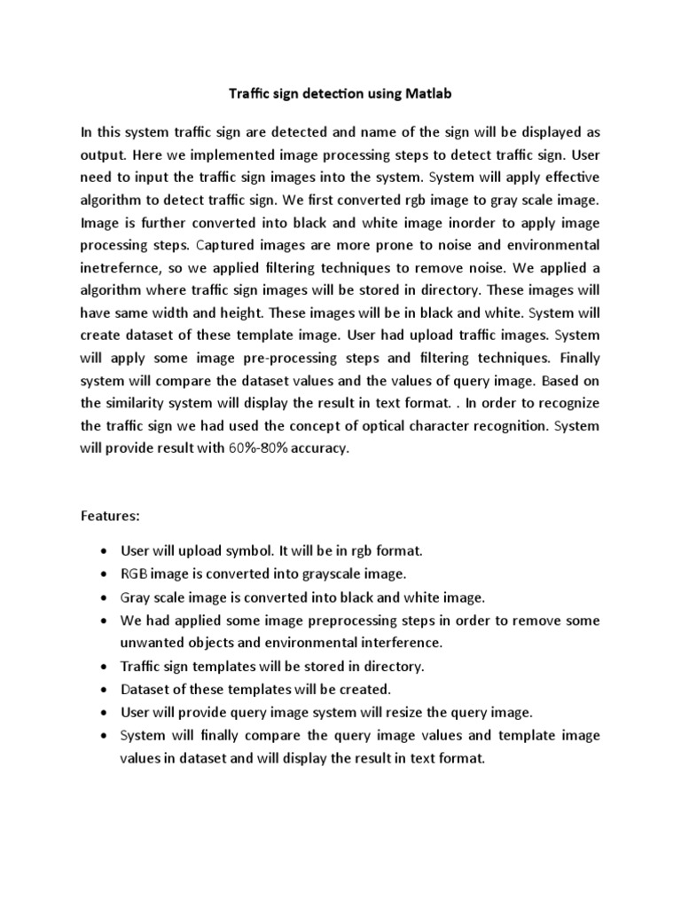Traffic Sign Detection Using Matlab | PDF