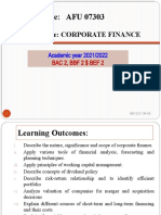 Afu 07303 - Corporate Finance