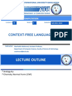 Context-Free Languages (CFL) : Csc3113: Theory of Computation