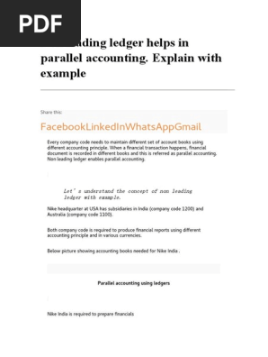Non leading ledger helps in parallel accounting