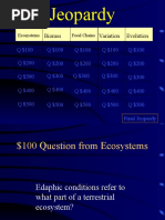 Jeopardy: Biomes Variation Evolution