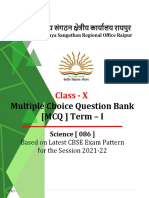 Multiple Choice Question Bank (MCQ) Term - I: Class - X