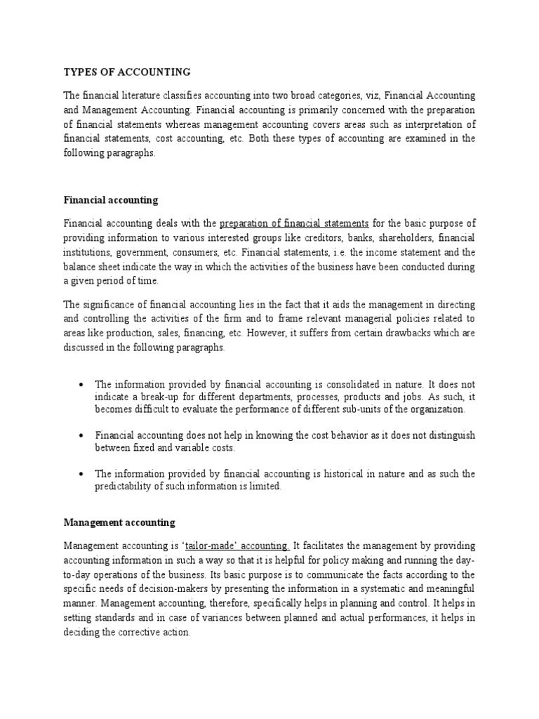 Types of Accounting PDF Management Accounting Accounting