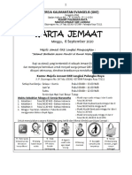 Warta Jemaat Minggu 6 September 2020