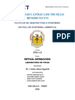 LABORATORIO DE FISICA  - DIFRACCIÓN - FISICA II