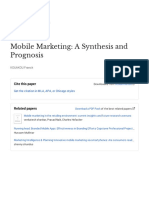 Mobile Marketing: A Synthesis and Prognosis: Cite This Paper