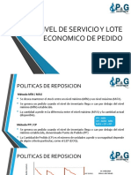 3. NIVEL DE SERVICIO Y LOTE ECONOMICO DE PEDIDO