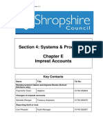 Section 4: Systems & Procedures Chapter E Imprest Accounts: Key Contacts