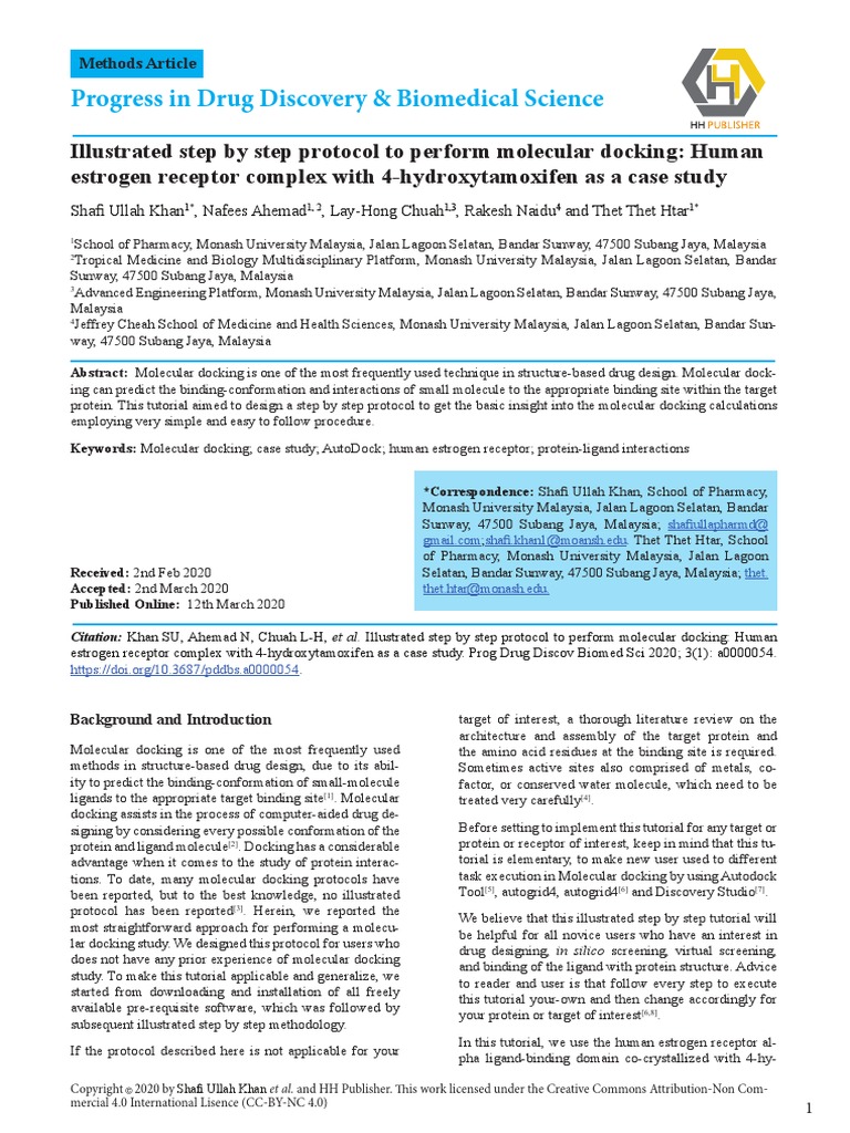 Progress in Drug Discovery & Biomedical Science | PDF | Docking ...