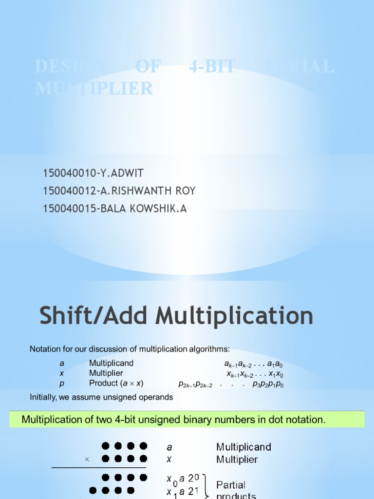Design of 4-Bit Serial Multiplier | PDF | Multiplication | Elementary ...