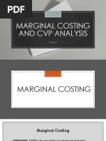 Marginal Costing and CVP Analysis: Group 4