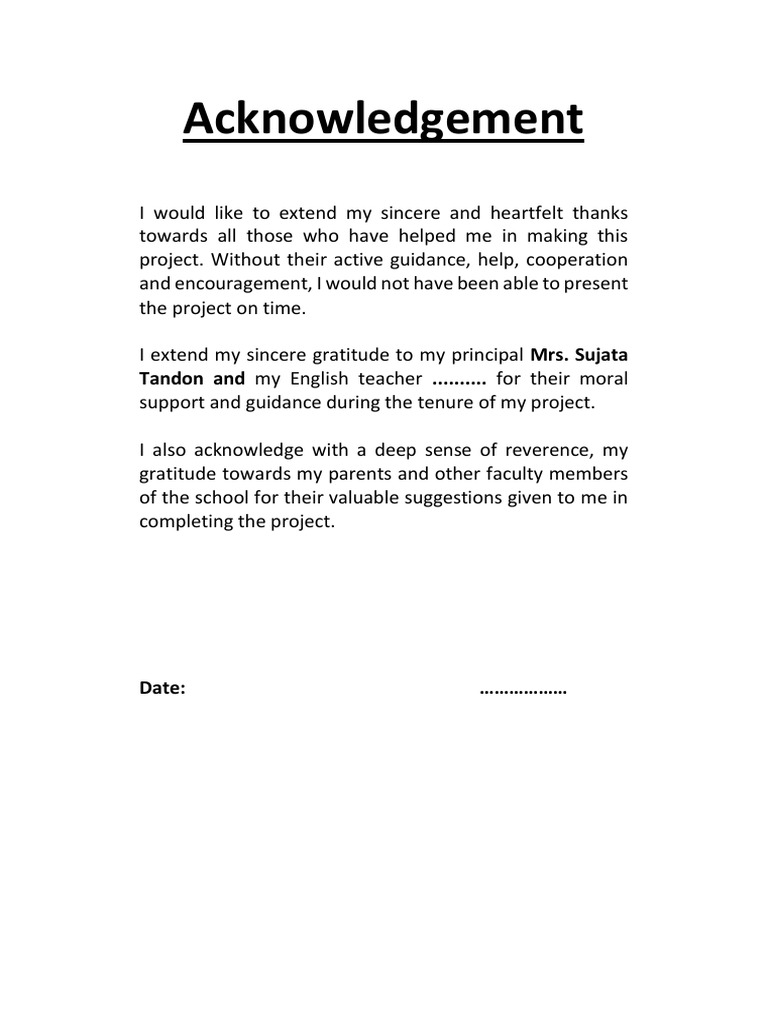 Acknowledgementcertificate For Project Pdf