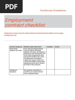 Employment Contract Checklist.: Earthworm Foundation