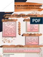 WEEK 11: Unity and Fellowship: Transforming The Nation With Values