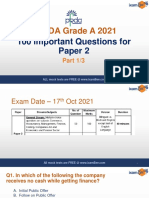 PFRDA Grade A 2021: 100 Important Questions For Paper 2