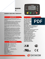 DKG-309 Automatic Mains Failure Unit: Canbus and Mpu Versions