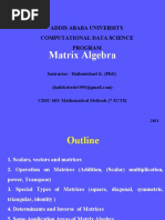 Matrix Algebra: Addis Ababa University Computational Data Science Program