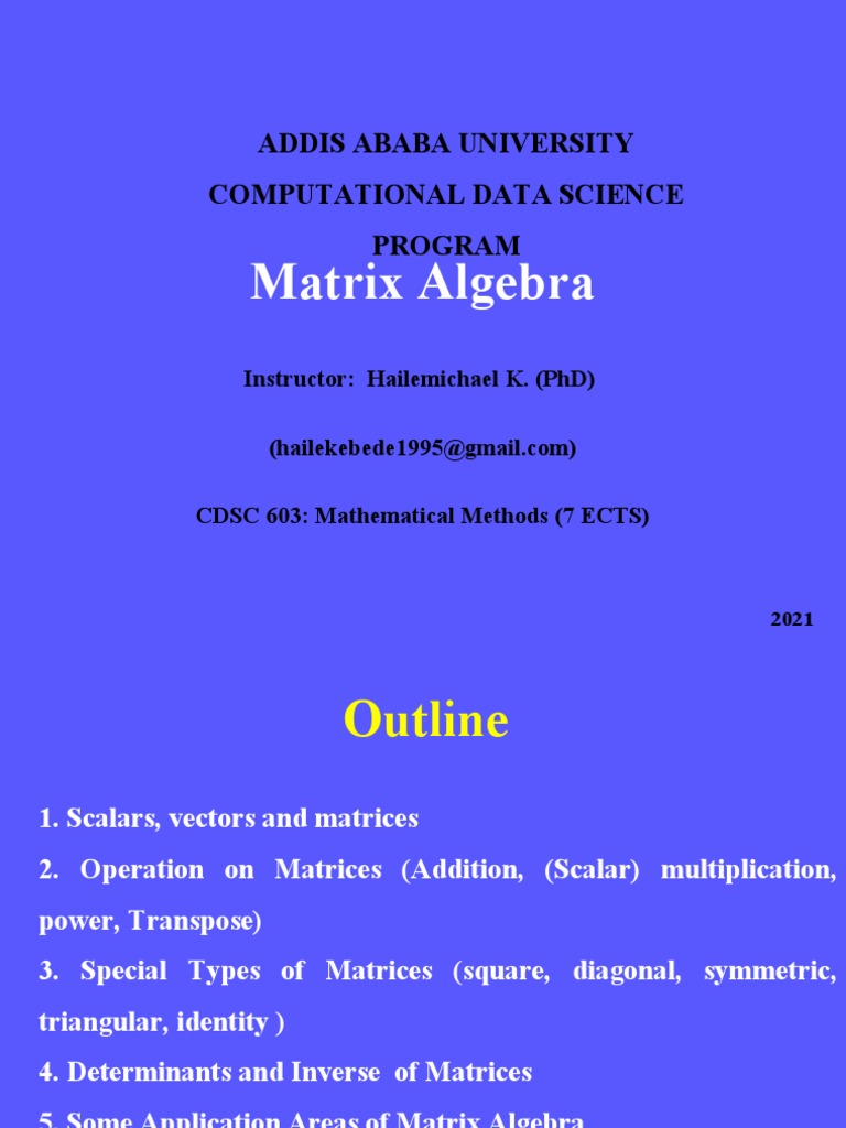 Applications of Matrices in Data Science | PDF | Matrix (Mathematics ...