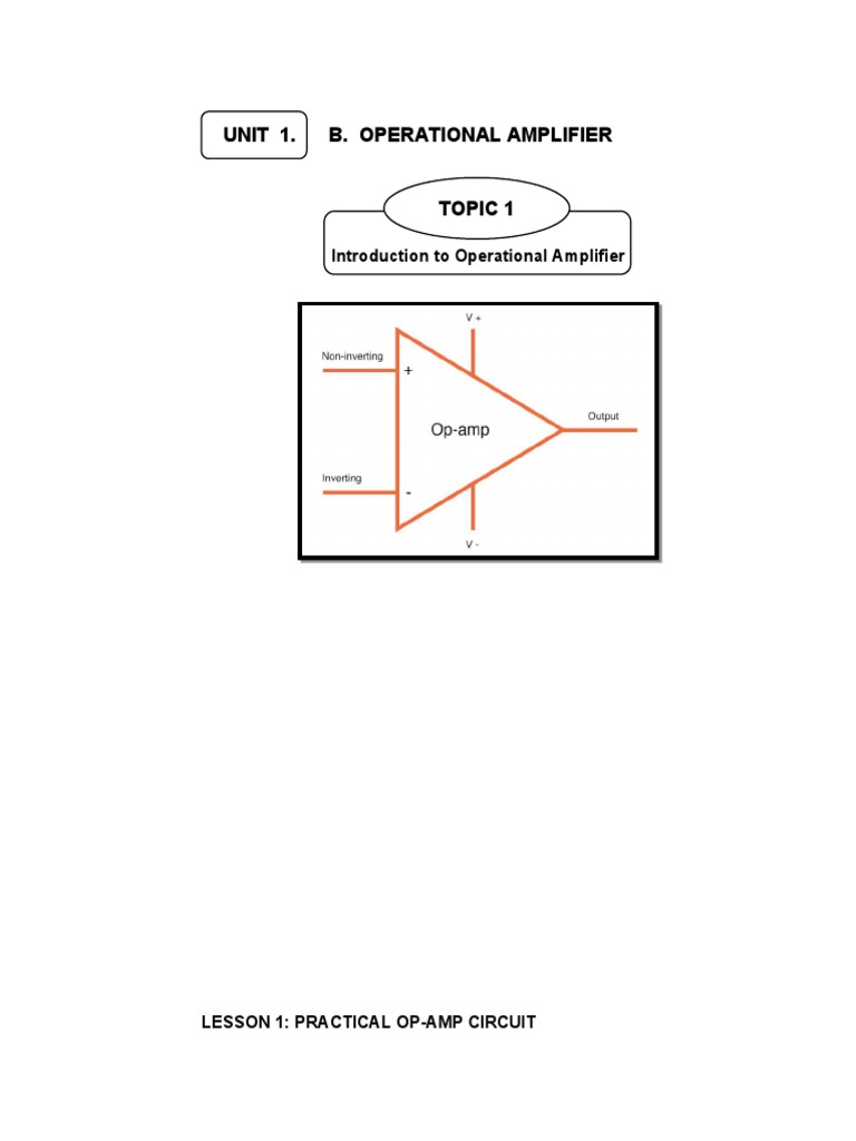 Operational Amplifier PDF Operational Amplifier Amplifier