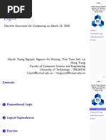 Logics: Discrete Structures For Computing On March 18, 2020