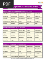 Adjective List Johari Window | PDF | Psychological Concepts | Psychology