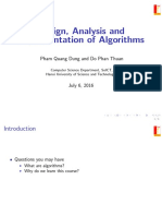 Design, Analysis and Implementation of Algorithms Course