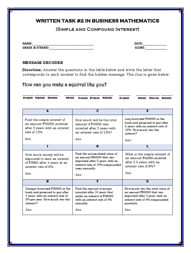Business Math Interest Problems | PDF | Interest | Interest Rates