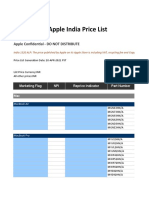Apple India Price List: Apple Confidential - DO NOT DISTRIBUTE