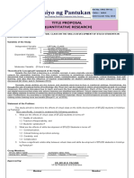Title Proposal (Quantitative Research) : Ref No. VPRE-TPF-01 Status: Initial Date Issued: May 2016