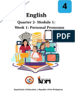 English: Quarter 2-Module 1: Week 1: Personal Pronouns