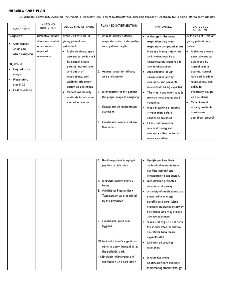 Cap Nursing Care Plan | PDF | Eating | Breathing