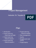 Project Management: Instructor: Dr. Tayyaba Anees