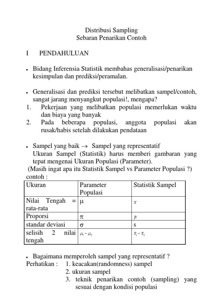 Distribusi Sampling dan Teknik Penarikan | PDF