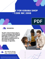 Code NIC 2008 - NIC Code For Kirana Shop