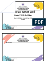 Progress Report Card: Grade FOUR-Del Pilar