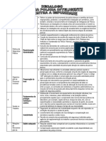 DECÁLOGO DA POLÍCIA TÉCNICA - Tabela