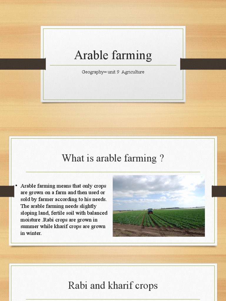Arable Farming Geography Unit 9 Agriculture PDF Rice Agriculture