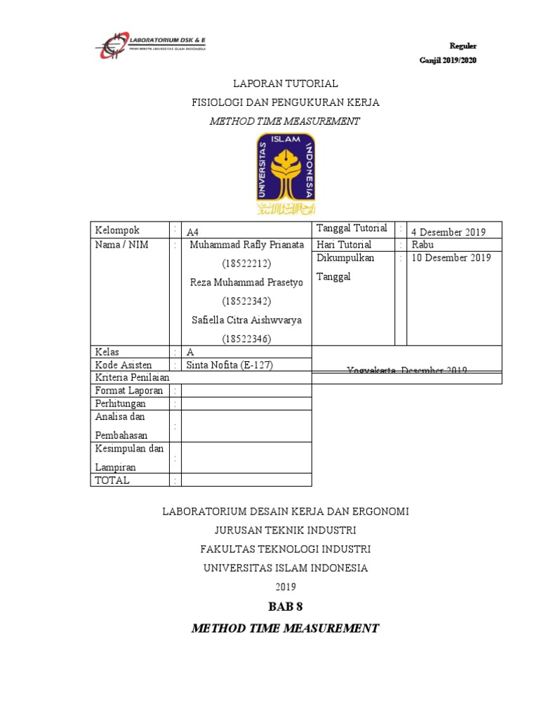 A4 Method Time Measurement PDF