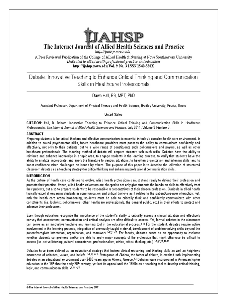 Dedicated To Allied Health Professional Practice and Education Edicated