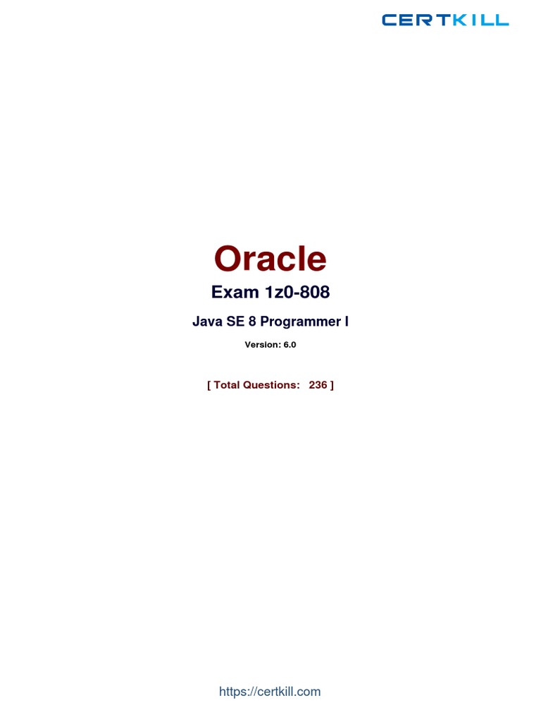 Oracle exam 1z0 808 pdf java programming language software