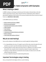 Hashing in DBMS: Static & Dynamic With Examples