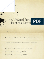 A Universal Protocol For Emotional Disorders