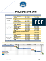 Academic Calendar 2021/2022: Graduation Projects Grades Deadline Entry On System